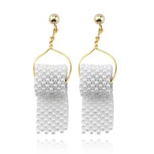 Creative Funny toilet roll paper shape earrings